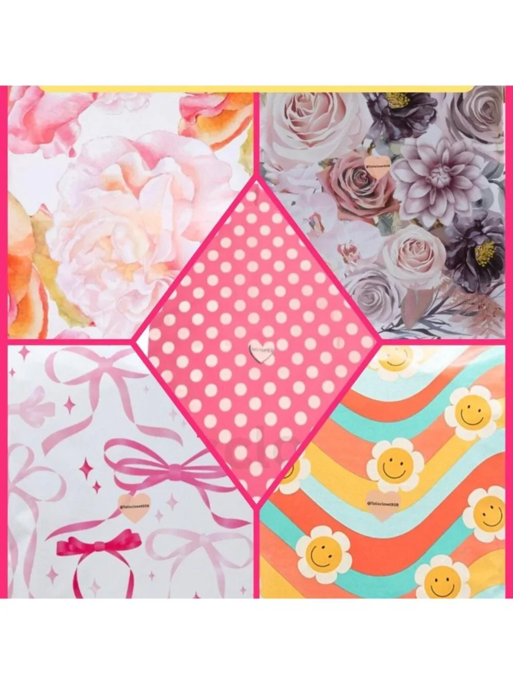 50 Pink Floral Poly Mailers